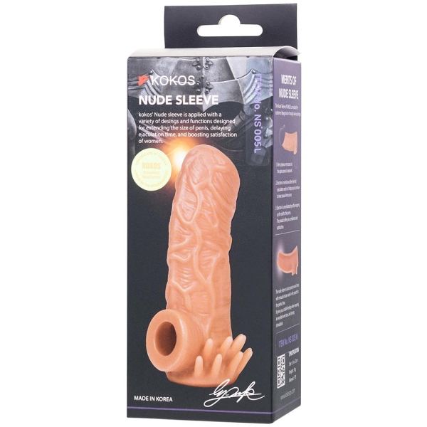 Насадка реалистичная Kokos - Nude Sleeve - 005, с подхватом мошонки