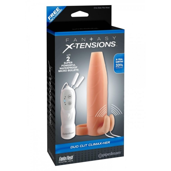 УДЛИННЯЮЩАЯ НАСАДКА FX DUO CLIT CLIMAX HER 412221PD