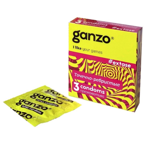 Ребристые презервативы Ganzo «Extase»