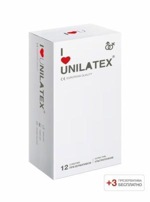 ПРЕЗЕРВАТИВЫ UNILATEX ULTRATHIN 12ШТ+3 ШТ В ПОДАРОК 3015UN
