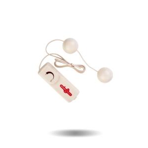 50248 ВАГИНАЛЬНЫЕ ШАРИКИ DREAM TOYS С ВИБРАЦИЕЙ, БЕЛЫЕ, Ø3,5 СМ