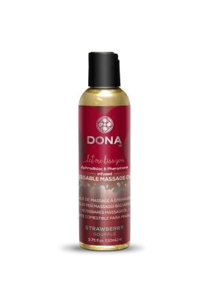 JO40539 Вкусовое массажное масло с феромонами и ароматом "Клубничное суфле" DONA Kissable Massage Oil Strawb